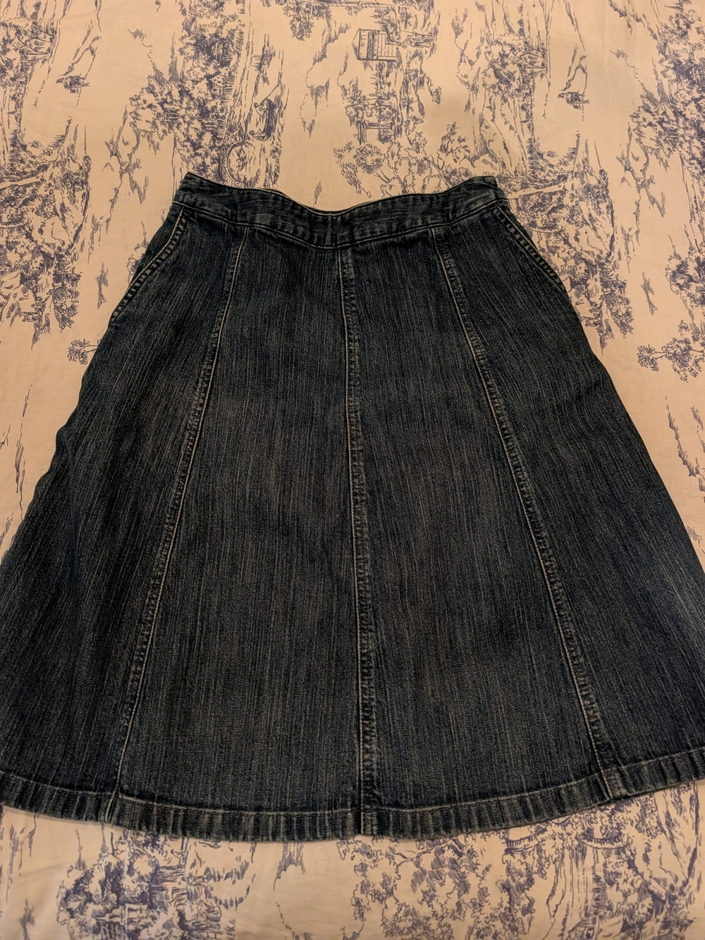 LL Bean Classic Dark Denim A-Line Skirt